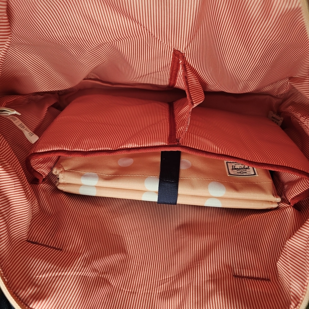 Herschel Supply Co. Strand Sprout Diaper Bag - Peach Polka Dot/Navy - Picture 8 of 8